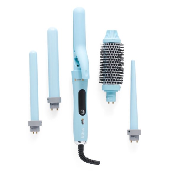 BLISS Blue 5-in-1 Electric Curling Iron Set